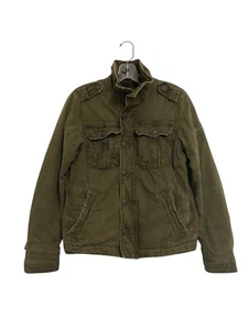 VTG Y2K Abercrombie & Fitch Elk Lake Jacket Coat Green Youth Large Blanket Lined - Picture 1 of 5