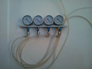 KIT SINCRONIZZAZIONE ALLINEAMENTO CARBURATORI VACUOMETRO GLICERINA ADATTATORI - Foto 1 di 1