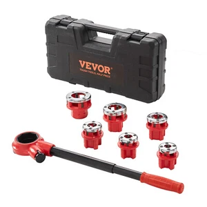 VEVOR Ratchet Pipe Threader Pipe Threading Tool 1/4" NPT - 1-1/4" NPT 6PCS Dies - Picture 1 of 12