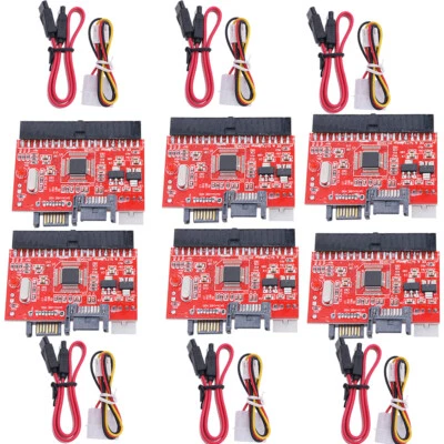 6PCS IDE TO Serial ATA SATA Interface Hard Drive HDD Adapter Converter W/ Cable - Image 1 of 4