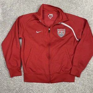 Nike Track Jacket Mens L Warm Up Red 2008 Team USA Soccer Football Full Zip EUC - Picture 1 of 11