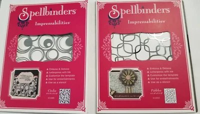 2 Spellbinders Impressabilities Metal Embossing Dies Cardmaking Pebbles Circles - Image 1 of 4