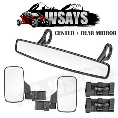 Espejos retrovisores laterales centrales con abrazadera de 2"" para Can-Am Maverick 1000R Max 13-18 UTV  Foto 1 de 4