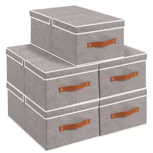 Storage Bins With Lids Fabric Storage Boxes Storage Organizer Container With Han - Picture 1 of 8