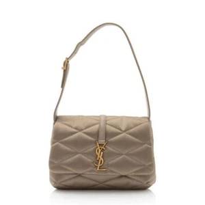 Saint Laurent YSL Monogram LE 57 Matelasse Quilted Satin Shoulder Flap Bag $2650 - Picture 1 of 18