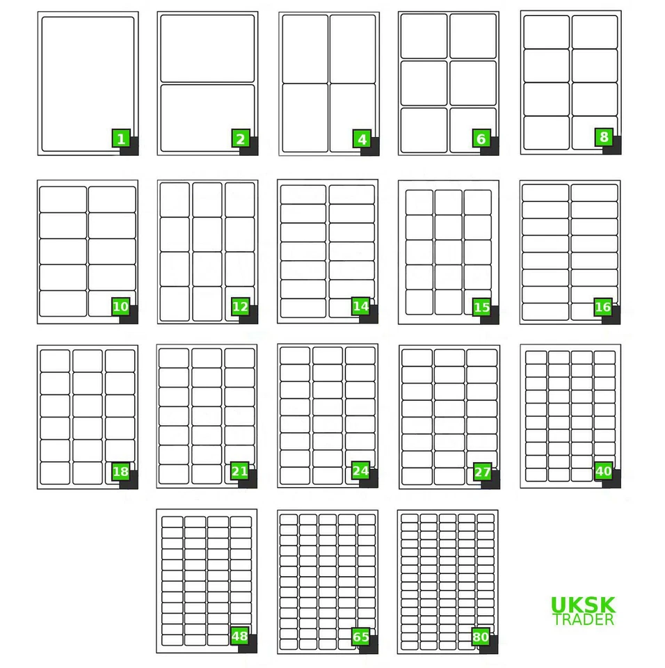 Etiquetas de dirección adhesivas A4 hojas blancas autoadhesivas para impresora láser de inyección de tinta Reino Unido - Imagen 1 de 1