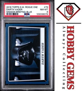 DARTH VADER PSA 8 2016 Topps Star Wars Rogue One Blue #79 - Picture 1 of 2