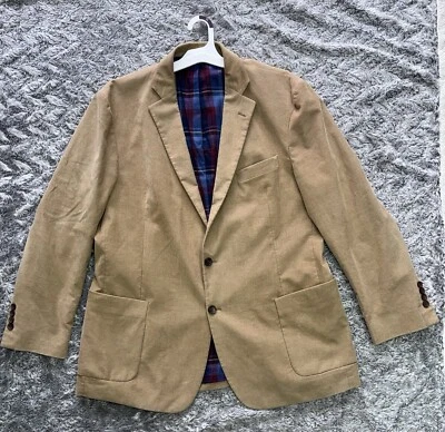 Brooks Brothers 46R Men's Corduroy Blazer Fitzgerald Fit Brown With Plaid Lining - Image 1 of 4