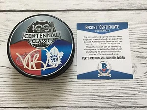 Disco clásico Beckett 2017 firmado Mike Babcock hojas de arce centenario certificado de autenticidad a - Imagen 1 de 4