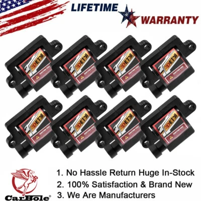 Square 8 Pack Ignition Coils For Chevy Silverado 1500 GMC Yukon 4.8/5.3/6.0/8.1L - Image 1 of 4