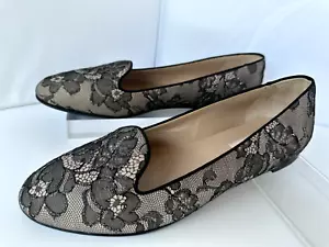 New Valentino Garavani Women's Lace Shoes Size 39 Black Ballet Flats - Picture 1 of 18