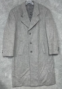 Bert Pulitzer Men's Size 42R Heather Gray Cashmere Wool Blend Overcoat Trench - Picture 1 of 9