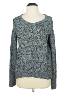 AMERICAN EAGLE OUTFITTERS Sweater Crewneck Juniors Blue Mix Gold Metallic - Picture 1 of 7