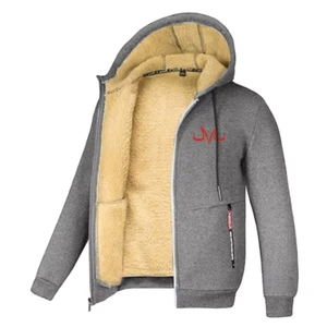 Print Sherpa Fleece Lined Jackets for Men Winter Warm Plush Coats with Zipper Po - Picture 1 of 30