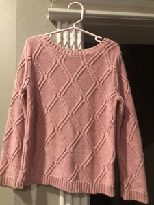 NWOT Old Navy Girls XS (5) Rose Pink Diamond Knit  Sweater Button Closure - Picture 1 of 7