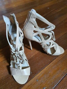 Windsor Smith Size AU 7 NUDE Strappy High Heels! - Picture 1 of 8