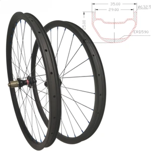 29er Carbon Mountain Bike Clincher Tubeless 35x25mm XD XC AM QR/TA/boost Wheels - Picture 1 of 12