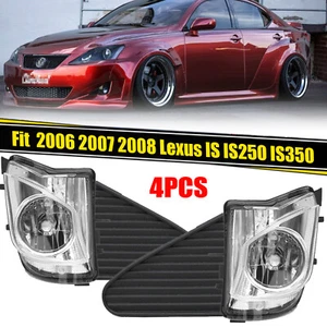 4Pcs For LEXUS IS250 IS350 06-08 Fog Lights & Fog Light Cover Cap Trim W/ Bulbs - Picture 1 of 15