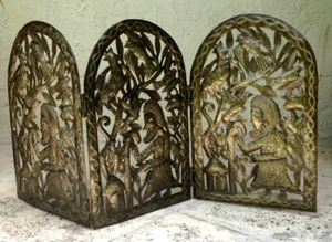 SCREEN Panels Tryptic sculpture art from recycled Metal NEW Pastoral - Picture 1 of 6
