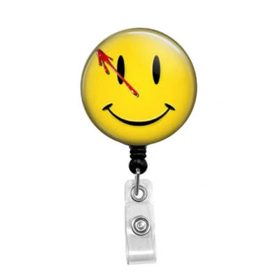 Watchmen Smiley Face - Soporte de insignia retráctil - Carrete de insignia - Cordones - Stetho Foto 1 de 4