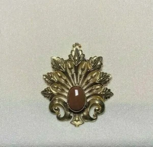 Anhänger um 1930 Replik goldfarben verziert Cordoba farbiger Cabochon - Bild 1 von 2