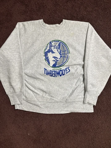 VTG 90's Champion Reverse Weave Warmup , NBA Minnesota Timberwolves Gray Size L Cover