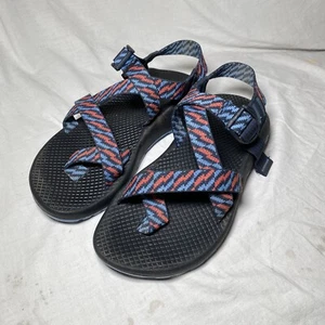 Chaco Blue and Red Z2 Classic Toe Loop Strap Hiking Outdoor Sandals Women Sz 7 - Picture 1 of 8