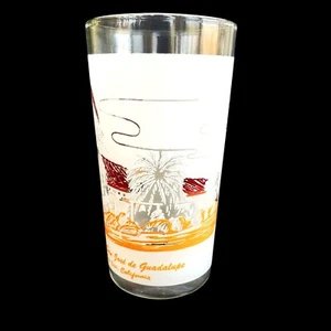 Retro Frosted Glass Vintage Libby TumbleMission San Jose De Guadalupe Souvenir - Picture 1 of 9