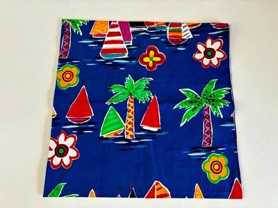 Hawaiian Tropical Sailboat  Fabric, Sold by the 1/2 Yard, Continuous Cut Fabric - Image 1 of 3