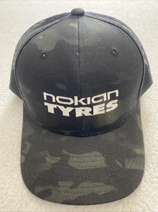 Cappello camionista Nokian Tires nero mimetico ricamato snapback nuovo - Foto 1 di 5