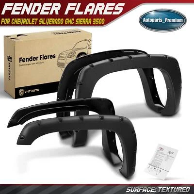 4x Front & Rear Fender Flares for Chevrolet Silverado GMC Sierra 1500 2500 3500 - Image 1 of 4