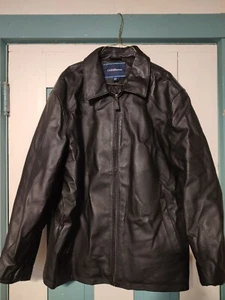 Croft and Barrow Leather Jacket. Black. Men's Large. Insulated. Full Zip. VGC - Picture 1 of 6