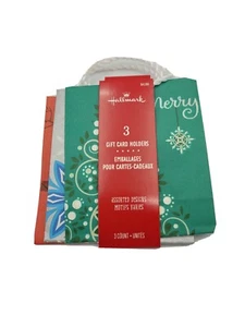 Hallmark 3 Gift Card Holders Christmas Tree Snowflake Deer Small Gift Paper Bags - Picture 1 of 7