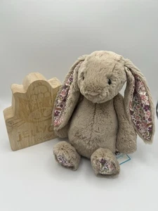 Nuovo Con Etichette! Originale Jellycat coniglietto beige fiori medi 'Petal' - Foto 1 di 7