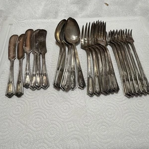 Lot VTG Set R.C. Co. RCCO Silver Plate Bouquet Flatware Spoon Fork  Butter Knife - Picture 1 of 8