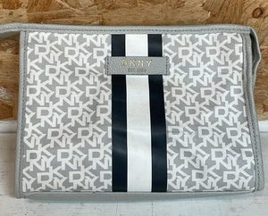 DKNY Cosmetics Beauty Make Up Wash Bag White/Black/Grey - Picture 1 of 8