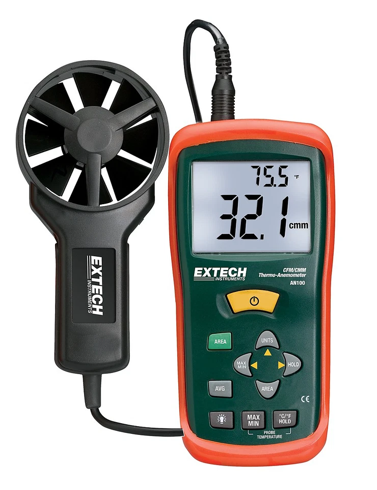 Extech CFM/CMM Mini-Thermo-Anemometer  AN100 Anemometer Thermometer Thermo Mini - Bild 1 von 1