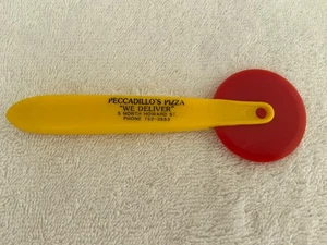 Advertising Promotional Yellow & Red Plastic Pizza Cutter Peccadillo's Pizza - Picture 1 of 5