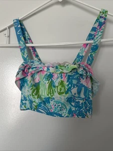 Lilly Pulitzer Girls Sz 10 Ruffle Bathing Suit Top - Picture 1 of 4