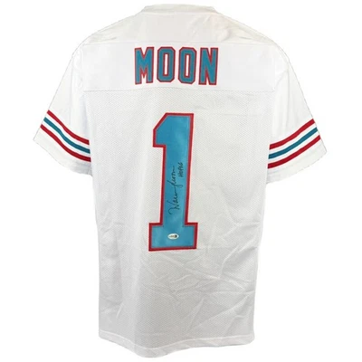 Warren Moon autographed signed inscribed jersey NFL Houston Oilers JSA COA - Image 1 of 4
