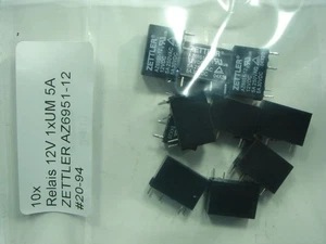 10x Relais 12V 1xUM 5A  ZETTLER AZ6951-12 #20-94#017b - Picture 1 of 5