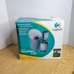 Logitech SoundMan (S-20) Juego de altavoces para computadora con conector de 2,5 mm Caja abierta Nuevo de Lote Antiguo - Imagen 1 de 5