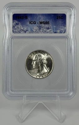 1943-S Washington Silver Quarter MS66 DDO S/S RPM Brilliant Uncirculated - Image 1 of 4