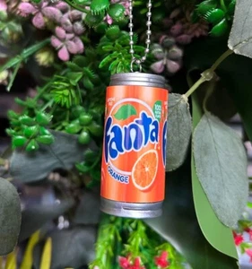 Handmade ORANGE FANTA BAUBLE car hanger HANGING decoration XMAS tree GIFT soda - Picture 1 of 3