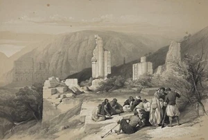 [BAALBEK] Roberts, D. Tinted Lithograph Panorama: Baalbec... [ca. 1843] - Picture 1 of 1