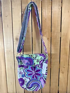 Crossover Floral Bag Purse Bradbury's Boutique Purple Blue Green Beige Black NWT - Picture 1 of 11