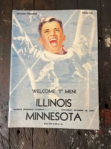 1947 University Illinois Illini “I” Men Football Program Vs Minnesota - Picture 1 of 6
