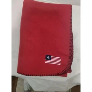 Lauren Ralph Lauren One Fleece Red Throw Blanket Bedroom Decor 50"×70" NWT - Picture 1 of 3