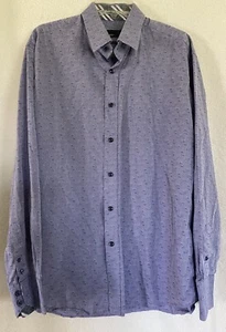 Quieti Baumwollhemd mit Knopfleiste Herren XL - elegantes Muster Flachkragen Langarm - Bild 1 von 5