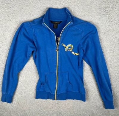 Jaqueta Rocawear Feminina Pequena Azul Royal Strass Bordada Hip Hop Urbana Ano Novo - Imagem 1 de 4